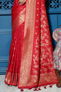 Crimson Red Banarasi Saree