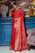 Crimson Red Banarasi Saree