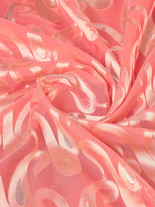 Pink Cotton Saree With Blouse Piece