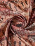 Peach Cotton Digital Print Saree With Blouse Piece