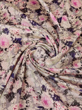 White Cotton Digital Print Saree With Blouse Piece