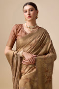 Brown Silk Saree With Blouse Piece