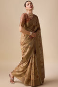 Brown Silk Saree With Blouse Piece