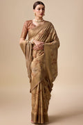 Brown Silk Saree With Blouse Piece