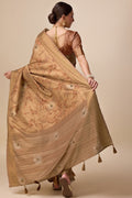 Brown Silk Saree With Blouse Piece