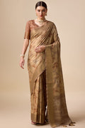 Brown Silk Saree With Blouse Piece