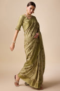 Green Silk Saree With Blouse Piece