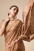 Brown Silk Saree With Blouse Piece