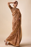 Brown Silk Saree With Blouse Piece