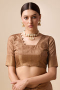 Brown Silk Saree With Blouse Piece