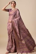 Purple Silk Saree With Blouse Piece