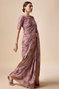 Purple Silk Saree With Blouse Piece