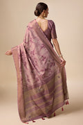 Purple Silk Saree With Blouse Piece