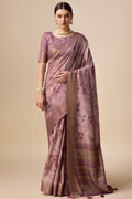 Purple Silk Saree With Blouse Piece