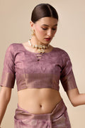 Purple Silk Saree With Blouse Piece