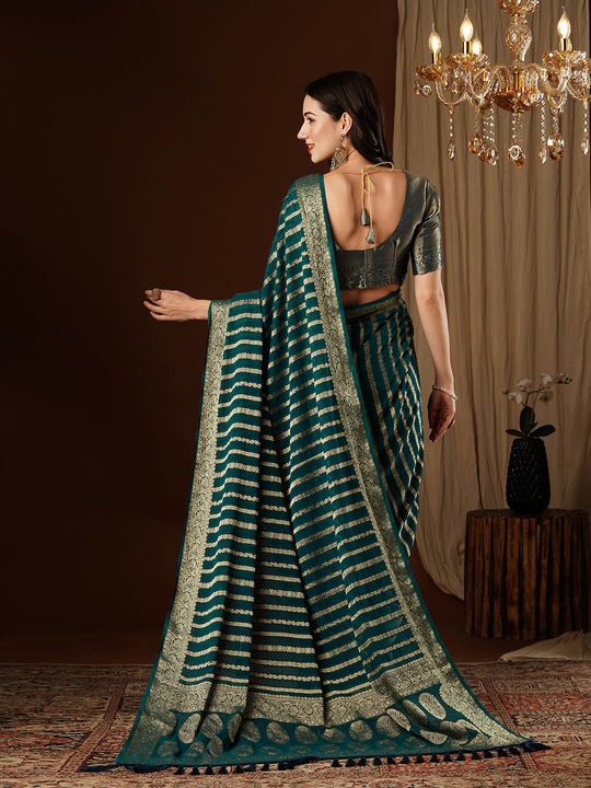 Georgette Banarasi Silk Saree With Blouse Piece