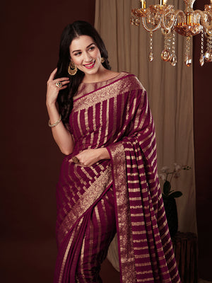 Georgette Banarasi Silk Saree With Blouse Piece