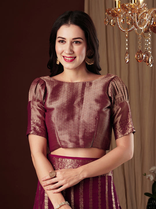 Georgette Banarasi Silk Saree With Blouse Piece