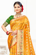 Mustard Cotton Saree With Blouse Piece