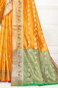 Mustard Cotton Saree With Blouse Piece