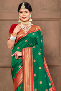 Dark Green Paithani Saree