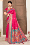 Hot Pink Paithani Saree