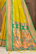 Golden Yellow Paithani Saree