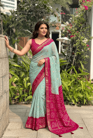 Bandhani Printed Georgette Saree