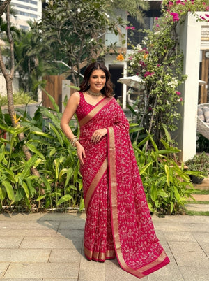 Printed Woven Cotton Saree