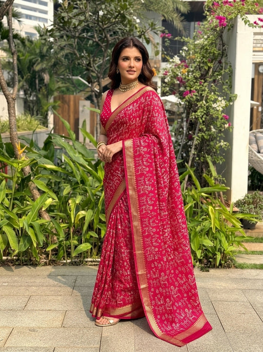 Printed Woven Cotton Saree
