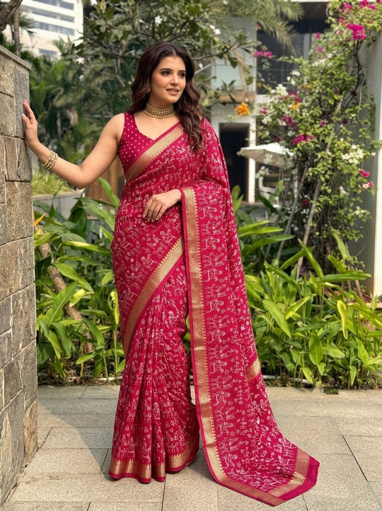 Printed Woven Cotton Saree