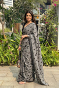 Printed Cotton Linen Saree