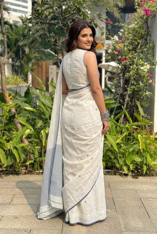 printed cotton mulmul saree