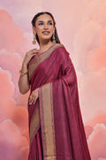 Maroon Cotton Saree With Blouse Piece