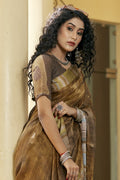 Brasso Green Organza Saree