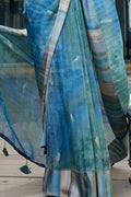 Sky Blue Organza Saree