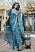 Sky Blue Organza Saree