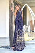 Blue Bagru Block Print Mulmul Cotton Sarees Saree With Blouse Piece