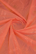 Orange Linen Blend Silk Saree With Blouse Piece