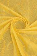 Yellow Linen Blend Silk Saree With Blouse Piece