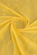 Yellow Linen Silk Saree With Blouse Piece