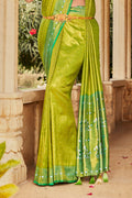 Green Kanjiveram Silk Saree With Blouse Piece