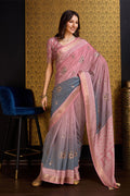 Rust Silk Saree With Blouse Piece