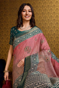 Pink Silk Saree With Blouse Piece