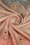 Peach Silk Saree With Blouse Piece