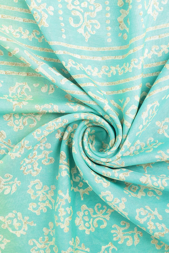 Teal Dola Silk Saree With Blouse Piece