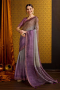 Purple Tussar Silk Saree With Blouse Piece