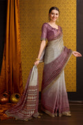 Brown Tussar Silk Saree With Blouse Piece