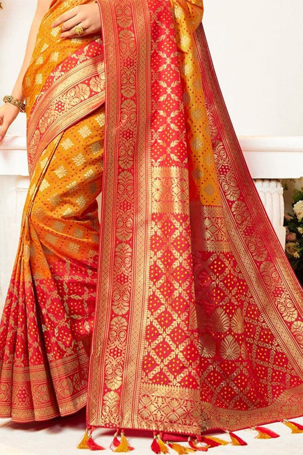 Banarasi Saree With Embroidered Silk Blouse