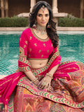 Hot Pink Banarasi Silk Lehenga